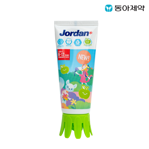 조르단 유아/어린이치약 뉴스텝 2단계 90g 3개입(패키지 랜덤) /  고불소 비타민E 비건치약 제품 이미지