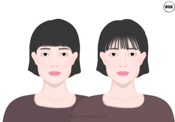 각진얼굴 헤어스타일 : 여자 앞머리 얼굴형 분석