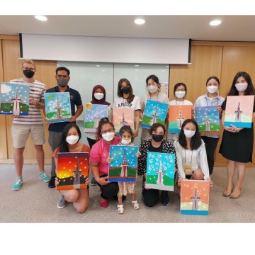 대전 외국인 주민통합지원센터 공예 체험 프로그램 랜드마크 무드등 캔버스