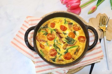 시금치프리타타 시금치요리 오믈렛 만들기 에어프라이어 계란요리 계란찜