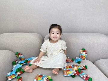 16개월 아기 외출간식 짜먹는 과일퓨레 아넬라 HOP 아기여행준비물 / 아기간식추천!