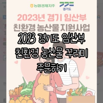 [육아정보/정부지원] 2023 경기도 임산부 친환경 농산물 꾸러미 주문하기