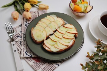 사과 오이 샌드위치 간단한 오픈샌드위치 만들기
