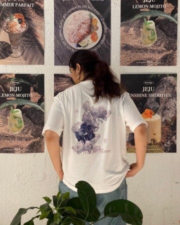 백 프린팅이 매력적인 오버핏 반팔 추천, 길프 Water Flower Overfit T-Shirts
