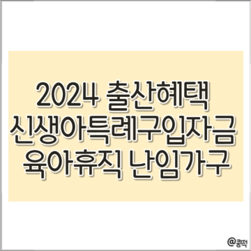 2024 출산 혜택 신생아특례구입자금 육아휴직 난임가구