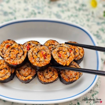 매운오뎅김밥 땡초김밥 레시피 청양고추 어묵볶음 김밥 만들기