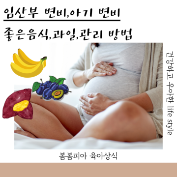 임산부 변비에 좋은 음식 아기 변비 푸룬 바나나 고구마 해결
