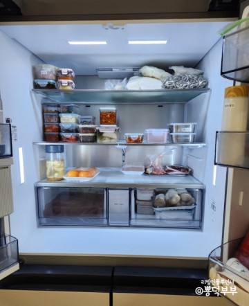 다이소 냉장고 정리함 수납용기로 비스포크 4도어 얼음냉장고 청소방법