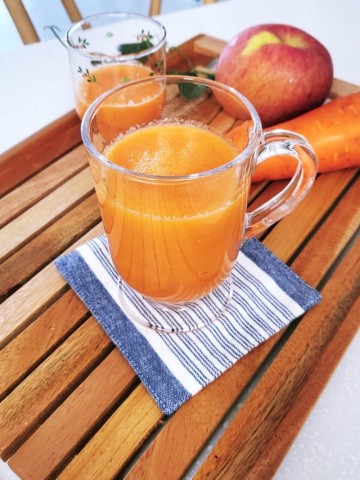 사과 당근 주스 만들기 믹서기 해독 건강 음료 간단한 다이어트 아침 생과일 주스 레시피 농약 걱정없이 세척하는 법