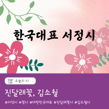 대한민국 대표 서정시 추천 / 진달래꽃 시, 김소월