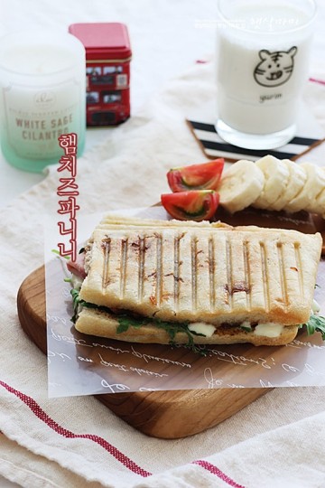 햄치즈 포카치아 파니니 샌드위치 만들기 홈브런치 메뉴 만드는 법