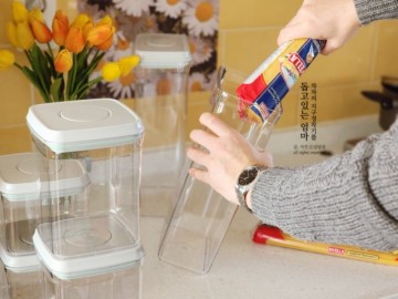 진공 밀폐용기 원터치 냉장 냉동 보관 가능 사각 투명 용기 오키퍼