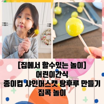 [집에서 할수있는 놀이] 어린이간식 종이컵 탕후루 만들기 설탕시럽 비율 집콕 놀이
