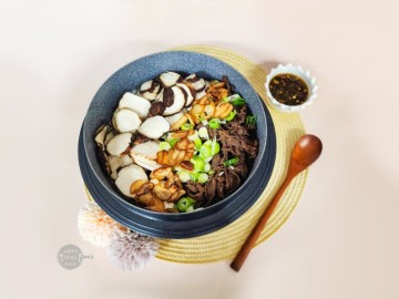 이슬송이 소불고기 솥밥 레시피 하는법 양념 소고기 요리 버섯밥 간장비빔밥