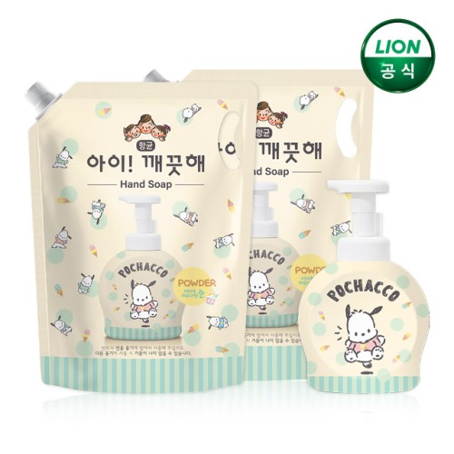 아이깨끗해 X 포차코 대용량 핸드워시 1.8L 리필 2개+공용기 상품 사진