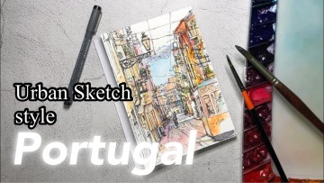 [Video+Time Lapse]Urban Sketch Style/복잡한 거리의 풍경 쉽게 그리자!/watercolor painting /yhART/예희