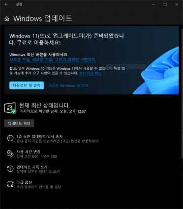 10월 5일 윈도우 11 정식배포, 업데이트 방법 및 유의사항