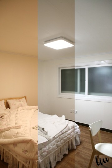 침대방 주광색 주백색 전구색 조명 색온도 비교 사진과 선택방법