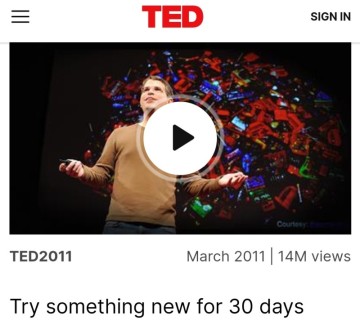 TED 강연으로 영어공부 혼자하기(Try something new for 30 days)