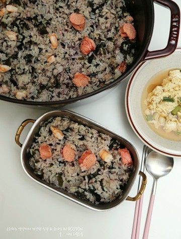 미역요리 미역새우솥밥과 미역명란밥 한번에 두가지 만들기