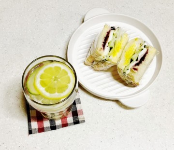 다이어트물 레몬오이수 & 간단한 샌드위치 만들기