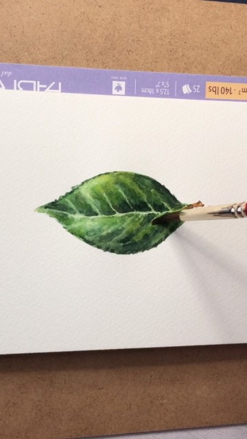 [수채화 기초 강좌#3 ]나뭇잎 수채화 간단하게 그리는 방법 1분만에 배워 보세요!그림 잘 그리는 방법.