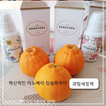 특허받은 과일세정제 리노베라 칼슘파우더 로 오렌지과일 이랑 채소 씻는법 공유해요