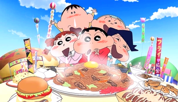 일본 애니메이션영화 [짱구는 못말려 극장판：엄청 맛있어! B급 음식 서바이벌!] 전설의 볶음국수 나도 먹고 싶어!!