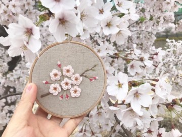 [프랑스자수] 벚꽃 자수