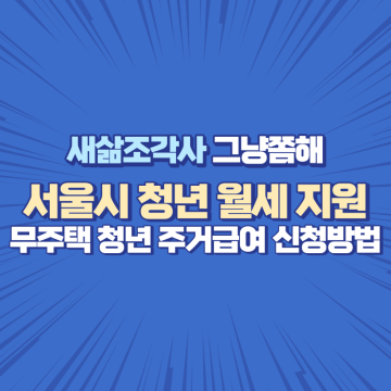 서울시 청년 월세 지원 사업 무주택 청년 주거급여 신청방법