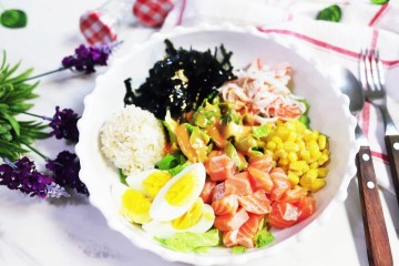 연어포케 만들기 다이어트식 현미밥 & 연어 샐러드