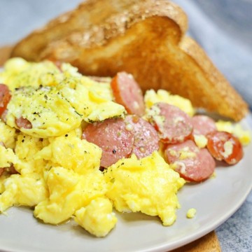 간단한 계란 스크램블에그 만들기 아침식사메뉴 식빵토스트