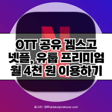 한국 넷플릭스 유튜브 프리미엄 가격 할인 카드 대신 OTT 공유 겜스고 활용하기 (+ 가족 초대 오류 해결 방법)