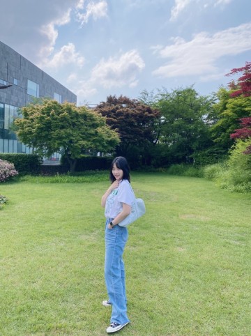 30대 여자 가방, 마리떼 더플백 착용 후기(라이트 블루)