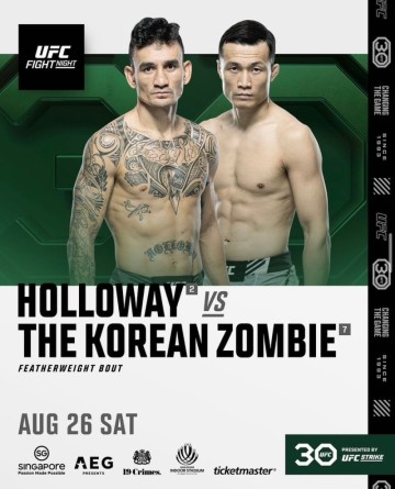 [UFC 싱가포르] UFC 한국인파이터 경기일정_23년 8월( 코리안좀비 정찬성 vs 맥스 할로웨이 ) + 로드투UFC 세미파이널!