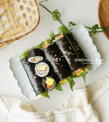 스팸김밥 만들기 스팸 꼬마김밥 만들기 김밥맛있게싸는법