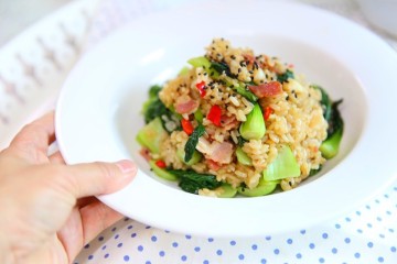 현미밥으로 만든 간단 식사메뉴 청경채 굴소스볶음밥 중국식볶음밥