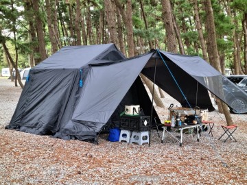 초보 캠핑 텐트 추천 아이두젠 캐빈프로 가을 우중 몽산포 오션캠핑장