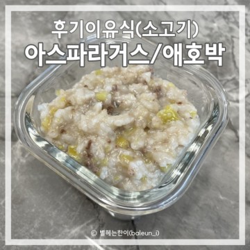 후기 이유식 소고기 아스파라거스 애호박 양파