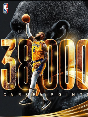 [NBA] 정규시즌 통산 38000득점달성에 성공한 르브론 제임스, 카림 압둘자바의 역대 최다득점까지는 이제 단 363점!