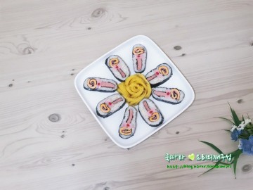 초간단 집김밥 막대 사탕김밥 간단한 캐릭터김밥 롤리팝사탕 김밥