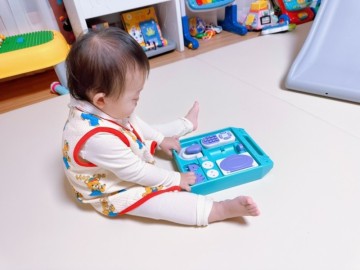 17개월 아기 블루래빗 소근육 발달 놀이 OK BOX 장난감, 첫 인지발달 사진, 그림책