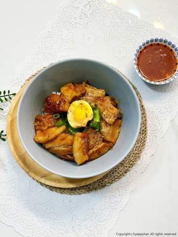 남은 보쌈요리 차슈동 만들기 차슈덮밥 일본식 돼지고기 덮밥 부타동 한그릇요리