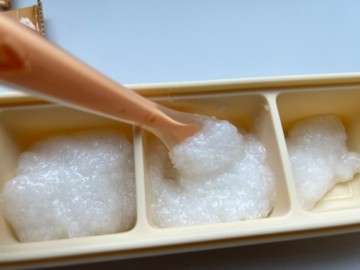 중기이유식 1단계 중기쌀가루 7배죽 쌀미음 입자 질감은?