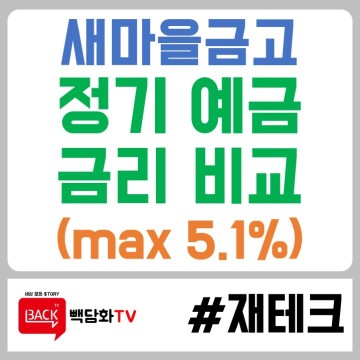 [재테크 정보] 1월 새마을금고 정기예금 금리비교 업데이트 (ft. Max 5.1%)