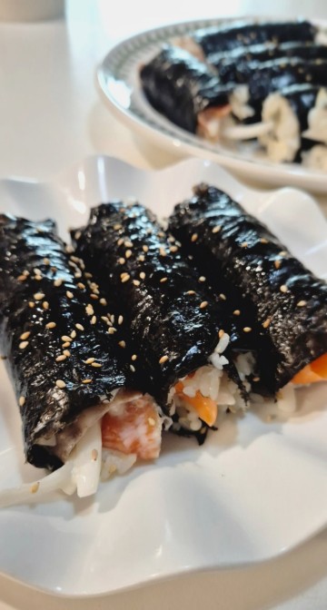 간단한 자취생 요리 훈제연어 김밥 만들기